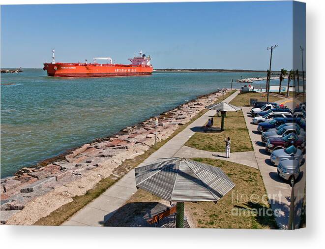 Tanker Canvas Print featuring the photograph Tanker Transporting Crude Oil by Inga Spence