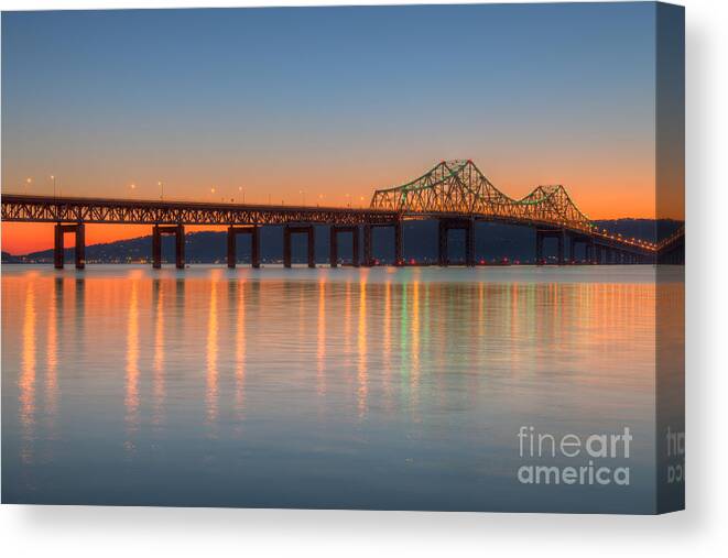 Clarence Holmes Canvas Print featuring the photograph Tappan Zee Bridge after Sunset II by Clarence Holmes
