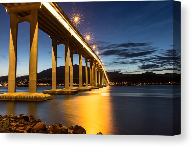Bridge Canvas Print featuring the photograph Tasman Bridge by Tim Lake