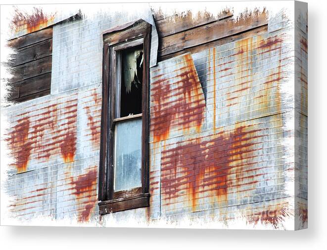 Old Buildings Canvas Print featuring the photograph Tattered By Time by Lori Mellen-Pagliaro