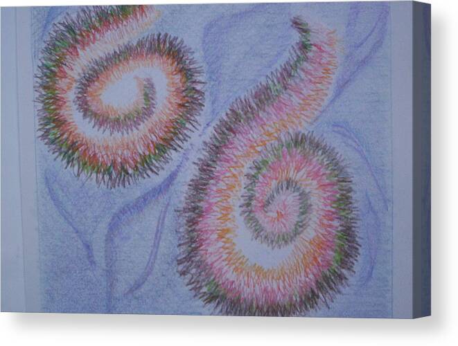 Abstract Canvas Print featuring the drawing Teach Me by Suzanne Udell Levinger