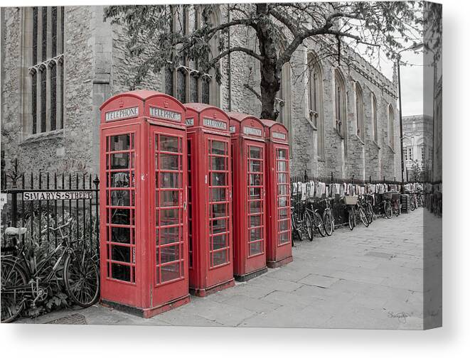 Phone Canvas Print featuring the photograph Telephone Boxes by Shanna Hyatt