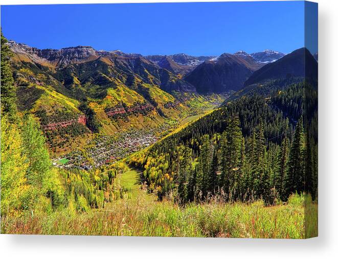 Telluride Canvas Print featuring the photograph Telluride in Autumn - Colorful Colorado - Landscape by Jason Politte