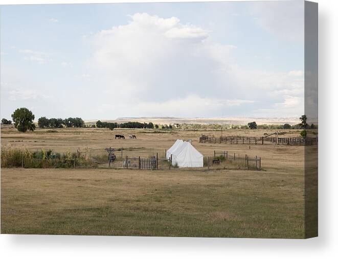 Carol M. Highsmith Canvas Print featuring the photograph Tents at Fort Laramie National Historic Site in Goshen County by Carol M Highsmith