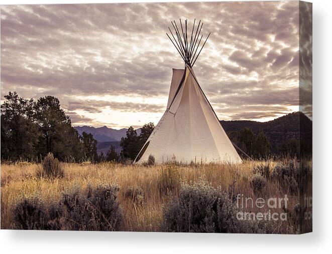 Tepee Canvas Print featuring the photograph Tepee by The Forests Edge Photography - Diane Sandoval
