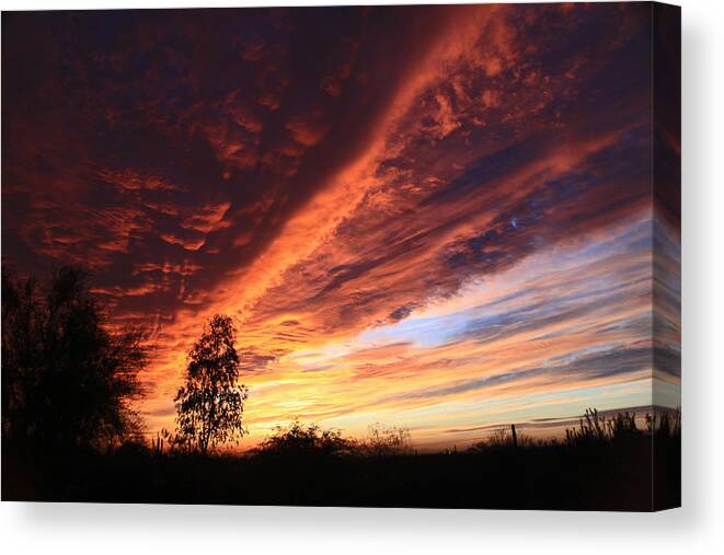 Clouds Canvas Print featuring the photograph Thanksgiving Sunset by Gary Kaylor