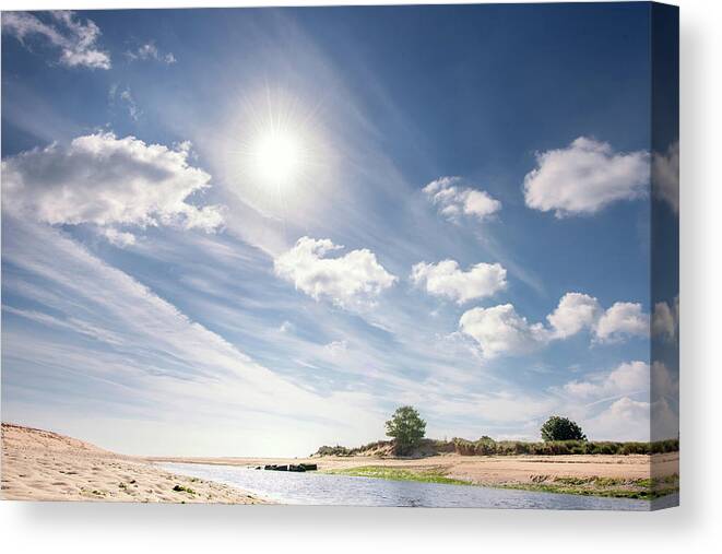 Aln Estuary Canvas Print featuring the photograph The Aln Estuary, Alnmouth, Northumberland by Jean Gill