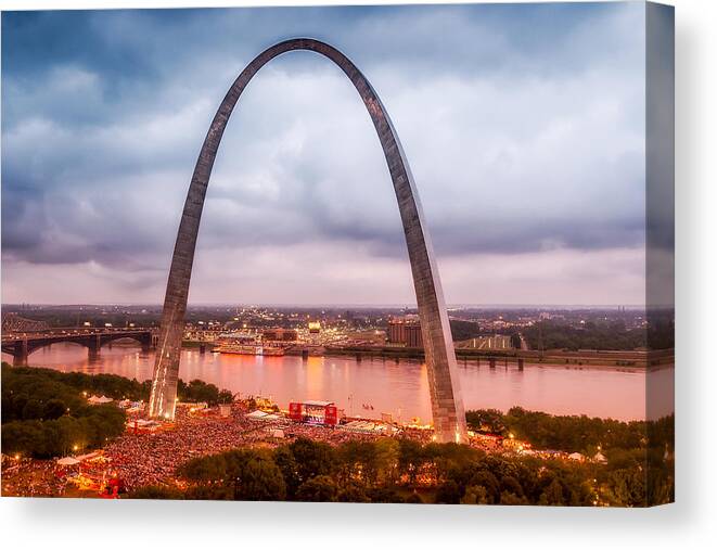 Americana Canvas Print featuring the photograph THE ARCH above VP FAIR 2005 by Robert FERD Frank
