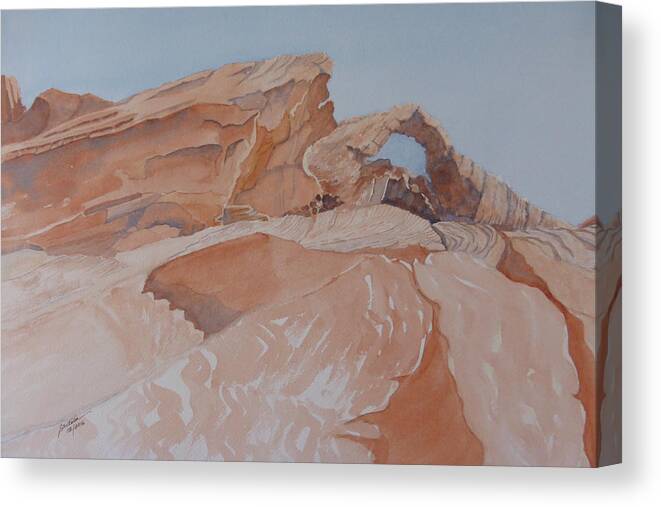 Eastern Nevada State Parks Canvas Print featuring the painting The Arch Rock Experiment - VII by Joel Deutsch