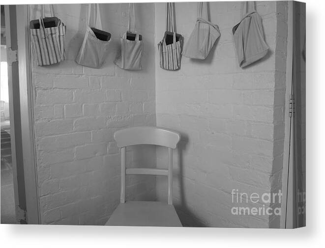 Welfare System Canvas Print featuring the photograph The Art of Welfare. Schoolbags. by Elena Perelman
