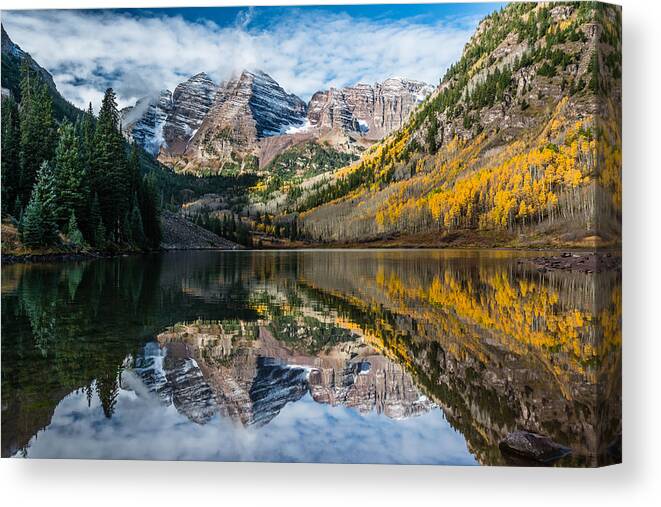 Maroon Bells Canvas Print featuring the photograph The Bells by Chuck Jason
