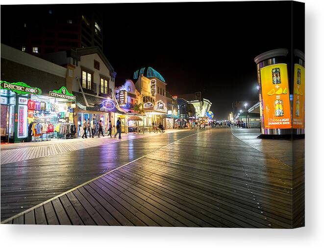 Atlantic City Canvas Print featuring the photograph The Boardwalk in Atlantic City by The Flying Photographer