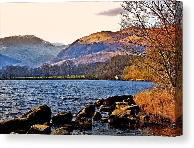 Landscape Canvas Print featuring the photograph The Boat House by Mark Egerton