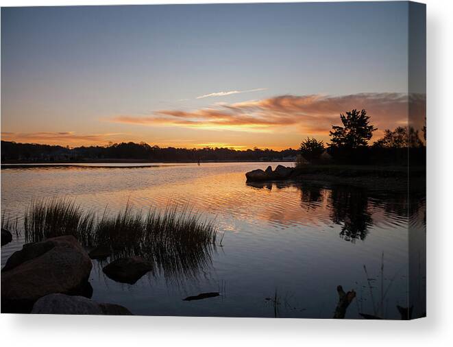 Pawcatuck River Canvas Print featuring the photograph The Brink - Pawcatuck River Sunrise by Kirkodd Photography Of New England