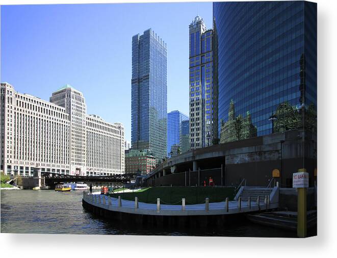 Chicago Canvas Print featuring the photograph The Chicago River by Jackson Pearson