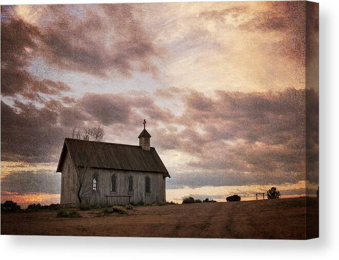 Landscape Canvas Print featuring the photograph The Church by Mary Lee Dereske