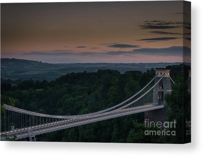 Clifton Suspension Bridge Canvas Print featuring the photograph The Clifton Suspension Bridge, Bristol England by Perry Rodriguez
