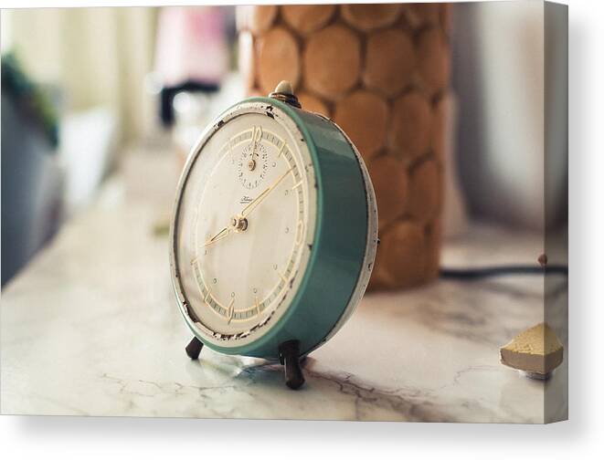Alarm Canvas Print featuring the photograph The Clock by Marcus Karlsson Sall