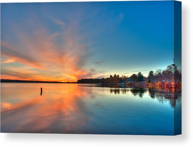 New England Canvas Print featuring the photograph The Colors of Melvin Bay by Brenda Jacobs