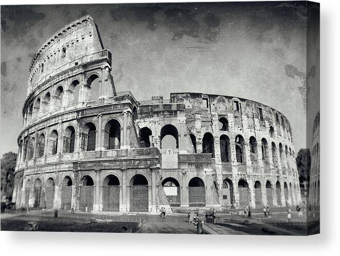 Colosseum Canvas Print featuring the photograph The Colosseum, Rome. by Jeremy Voisey