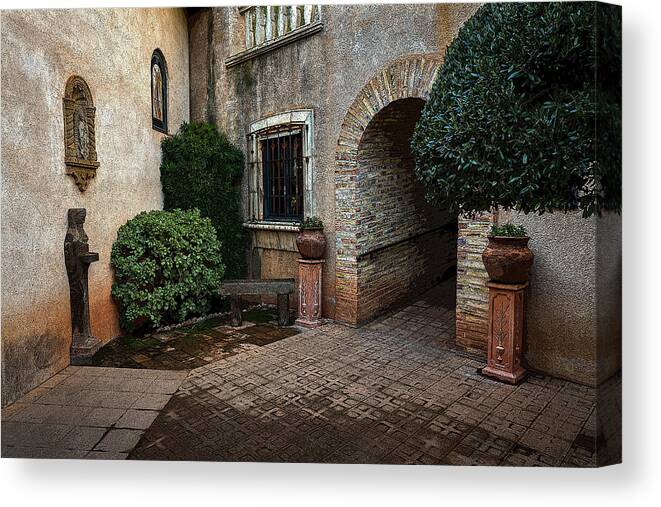 Courtyard Canvas Print featuring the photograph The Courtyard by Rick Strobaugh
