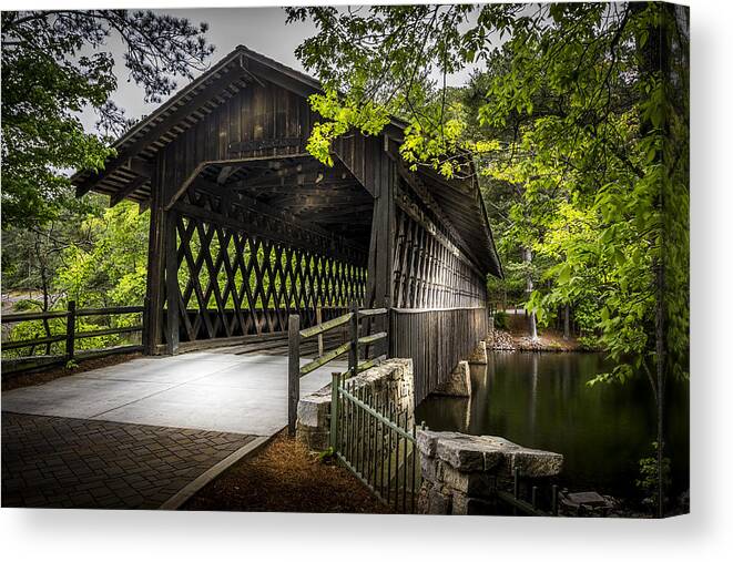 Atlanta Canvas Print featuring the photograph The Coverd Bridge by Marvin Spates