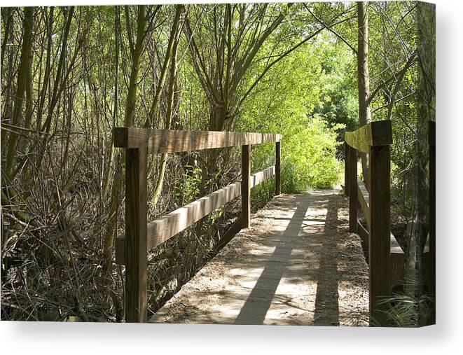 Wood Bridge Canvas Print featuring the photograph The Crossing by Kelley King