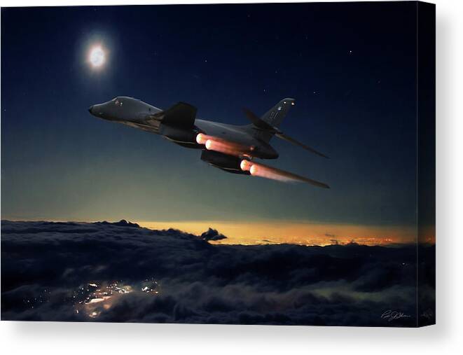 Aviation Canvas Print featuring the digital art The Dark Knight by Peter Chilelli