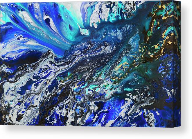 Ocean Canvas Print featuring the painting The Deep by Tamara Nelson