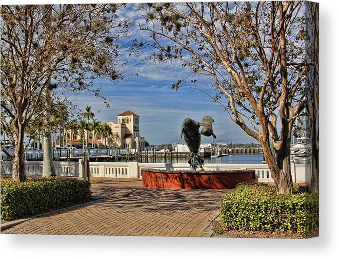 Downtown Canvas Print featuring the photograph The Downtown Bradenton Waterfront by HH Photography of Florida