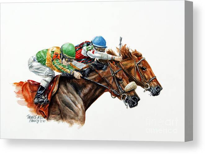 Derby Canvas Print featuring the painting The Duel by Thomas Allen Pauly