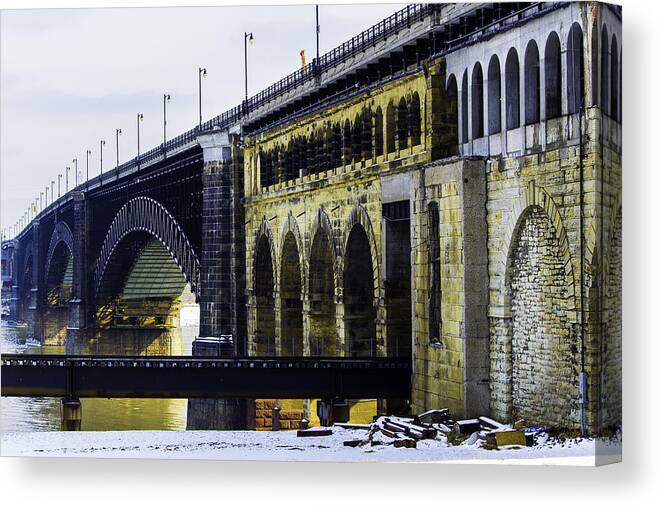 St. Louis Canvas Print featuring the photograph The Eads Bridge by Kristy Creighton