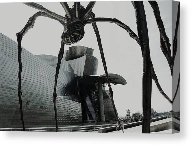 Spider Canvas Print featuring the photograph The Empire Strikes Back by HweeYen Ong