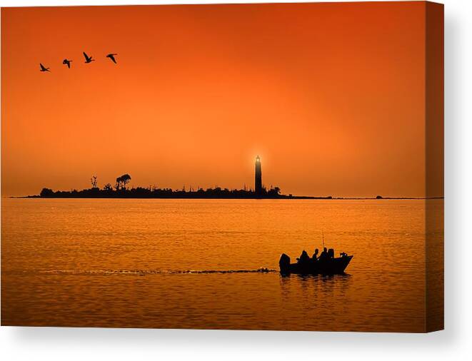 Twilight Canvas Print featuring the photograph The end of a wonderful day. by Jeff S PhotoArt