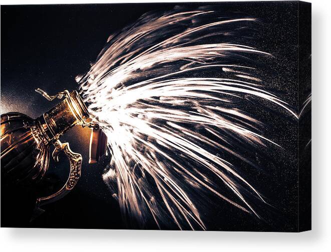 Beer Growler Canvas Print featuring the photograph The Exploding Growler by David Sutton