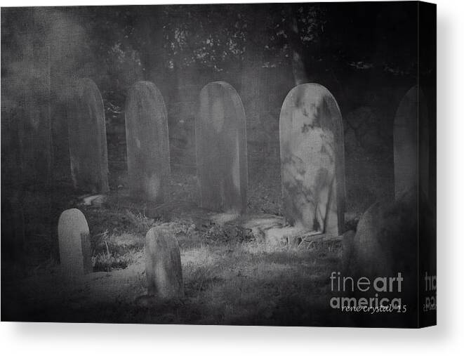 Cemetery Canvas Print featuring the photograph The Final Family Gathering... by Rene Crystal