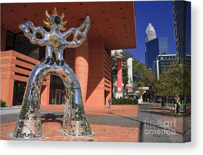 Sculpture Canvas Print featuring the photograph The Firebird at the Bechtler Museum in Charlotte by Jill Lang