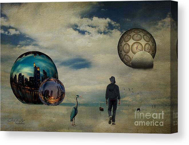 Surreal Canvas Print featuring the digital art The first step ... by Chris Armytage