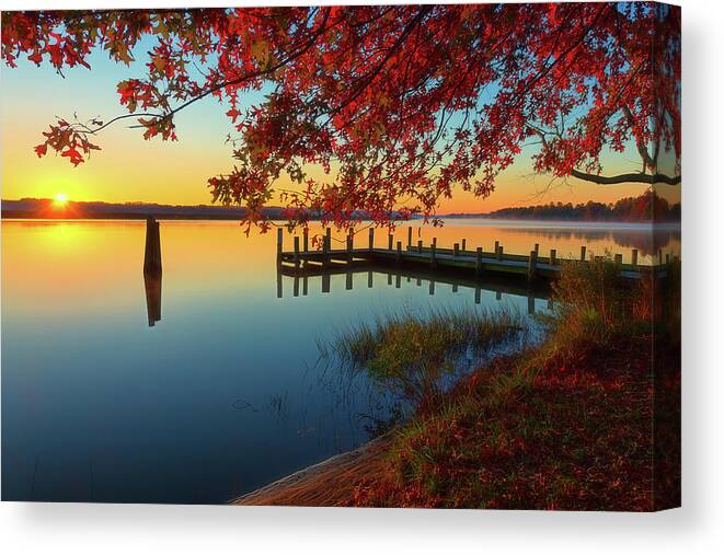 Photograph Canvas Print featuring the photograph The Glassy Patuxent by Cindy Lark Hartman