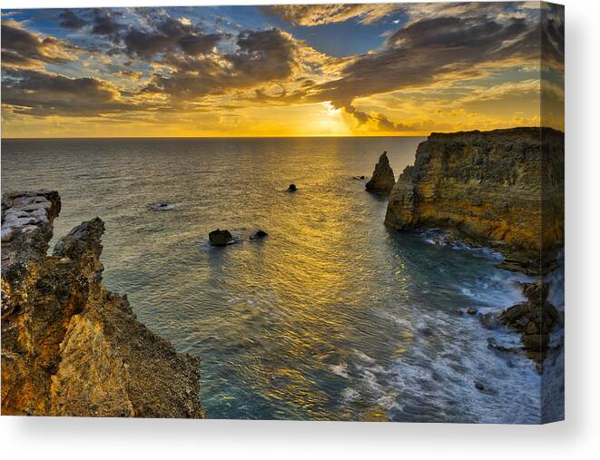 Golden Hour Canvas Print featuring the photograph The Golden Hour - Cabo Rojo - Puerto Rico by Photography By Sai