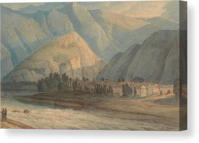 19th Century Painters Canvas Print featuring the painting The Grange at the Head of Keswick Lake by Francis Towne