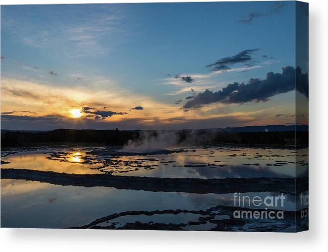 Water Canvas Print featuring the photograph The Great Fountain Geyser by Brandon Bonafede