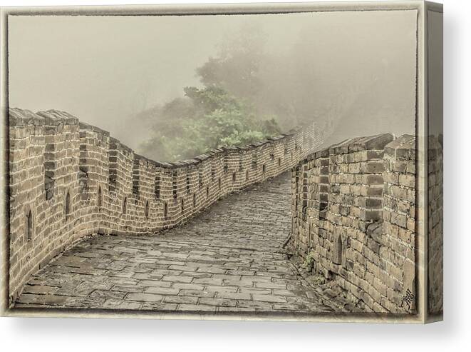 Great Wall Of China Canvas Print featuring the digital art The Great Wall of China by Syed Muhammad Munir ul Haq
