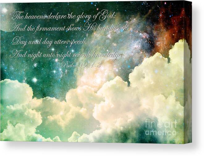 Scripture Canvas Print featuring the photograph The Heavens Declare by Stephanie Frey