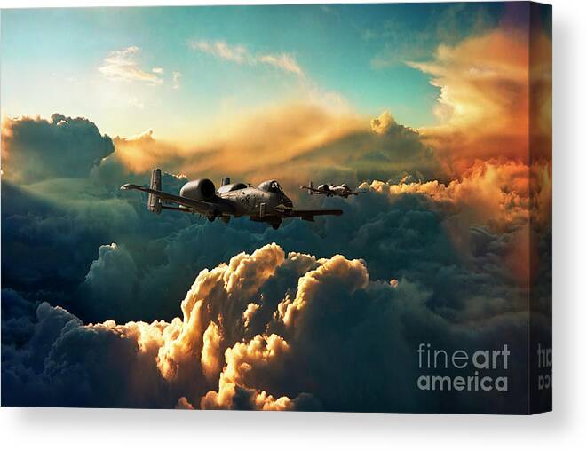 A10 Canvas Print featuring the digital art The Hogs by Airpower Art