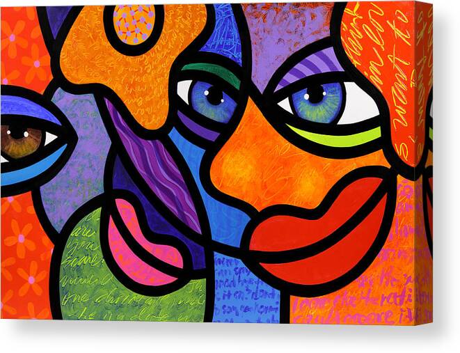 Eyes Canvas Print featuring the painting The Introduction by Steven Scott