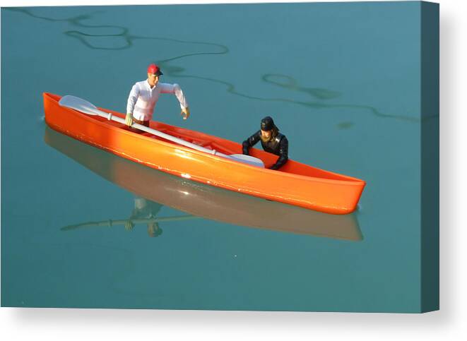  Canvas Print featuring the photograph The Kayak Team 11 by Digital Art Cafe