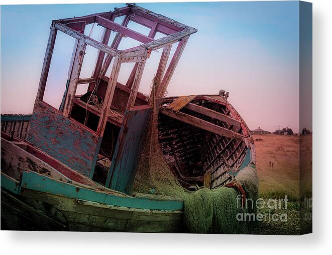 Iron Canvas Print featuring the photograph The Landscape of Dungeness Beach, England 3 by Perry Rodriguez