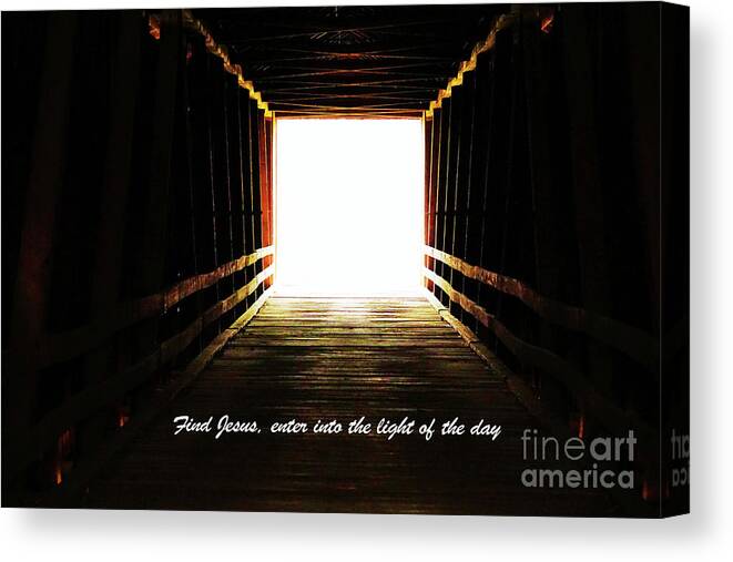 Covered Bridge Canvas Print featuring the photograph The Light by Merle Grenz