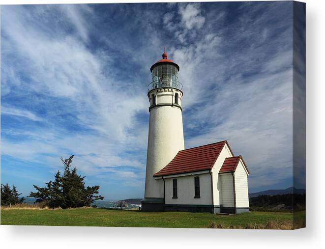 Lighthouse Canvas Print featuring the photograph The Lighthouse At Cape Blanco by James Eddy